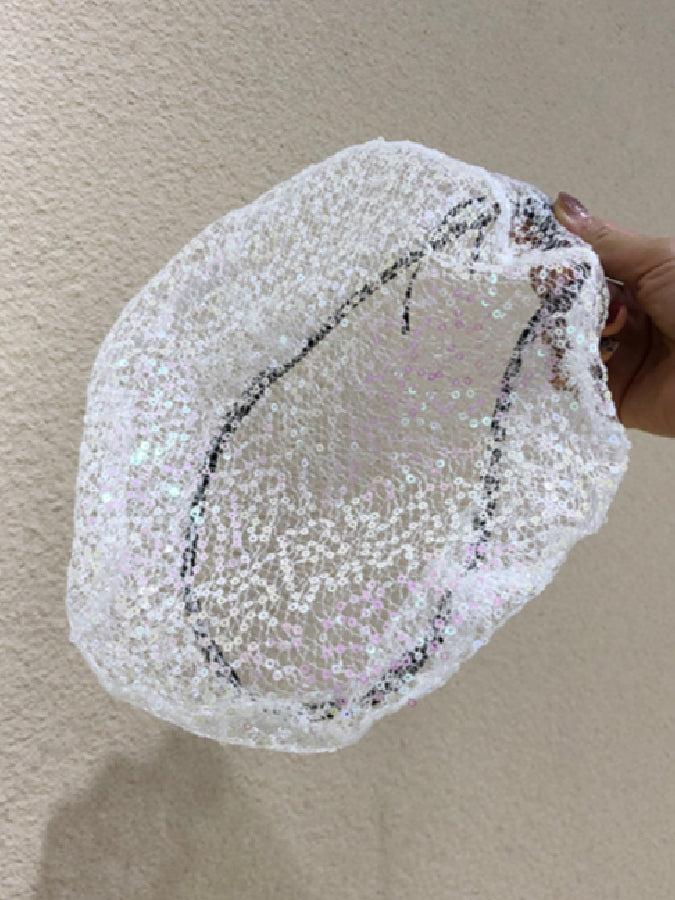 See-through sequin beret X170