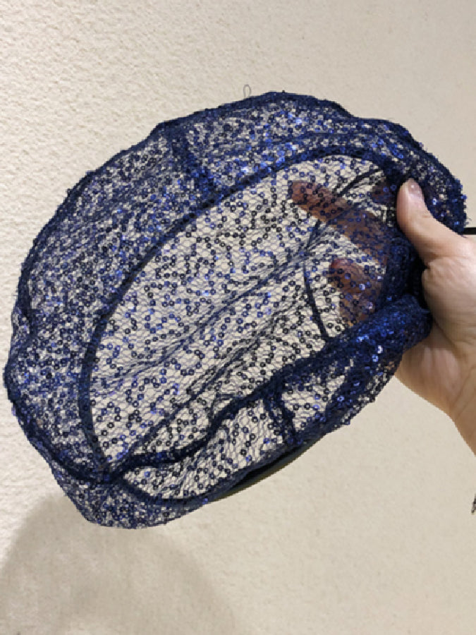 See-through sequin beret X170