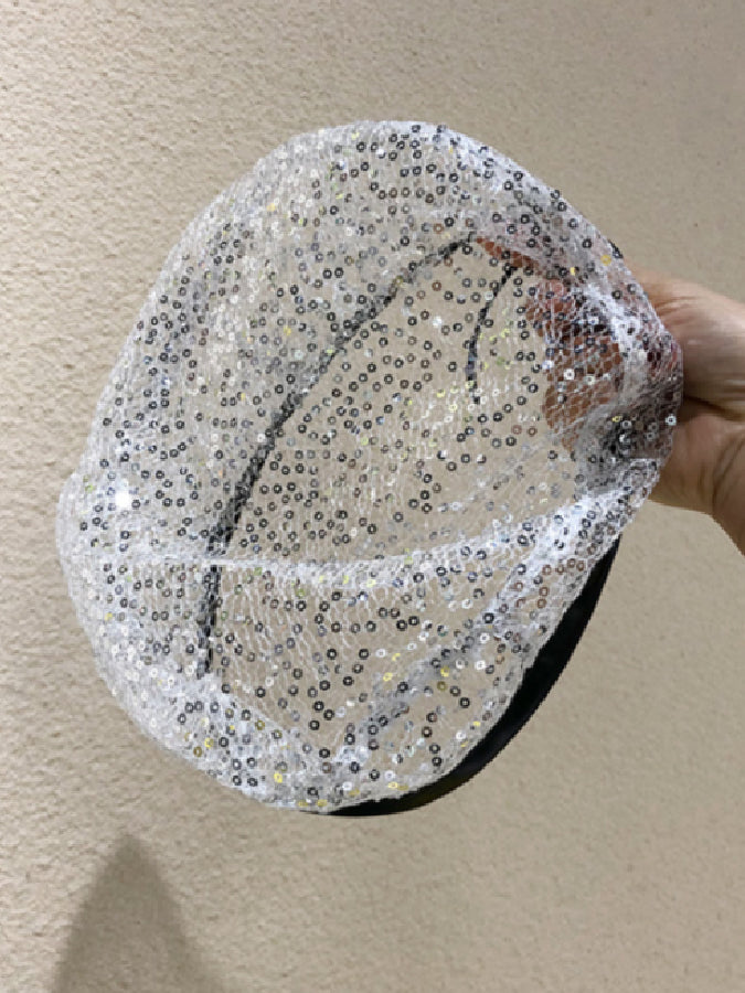 See-through sequin beret X170