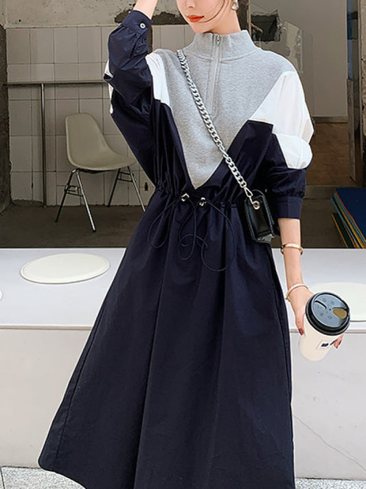 V-cut Sporty Style Dress X1803