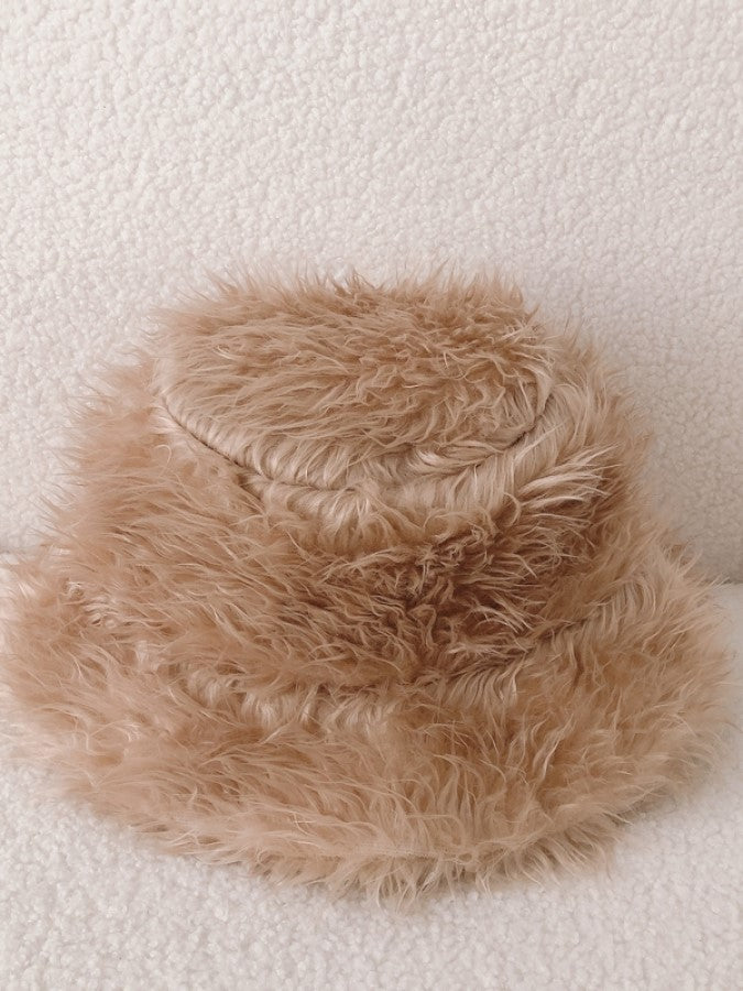 Colored Fur Bucket Hat X1843