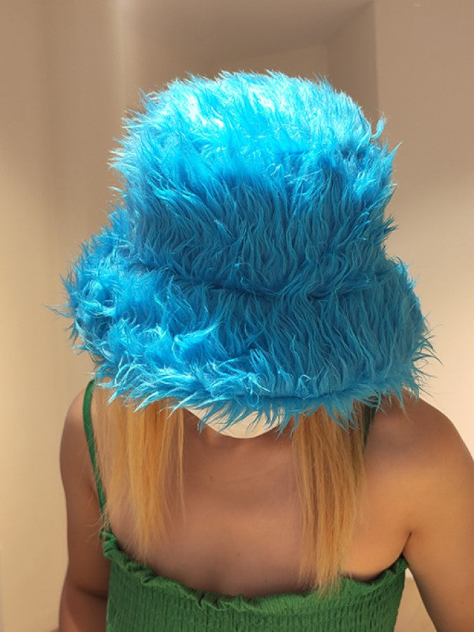 Colored Fur Bucket Hat X1843