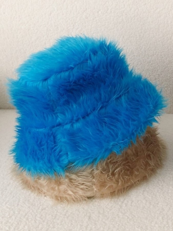 Colored Fur Bucket Hat X1843