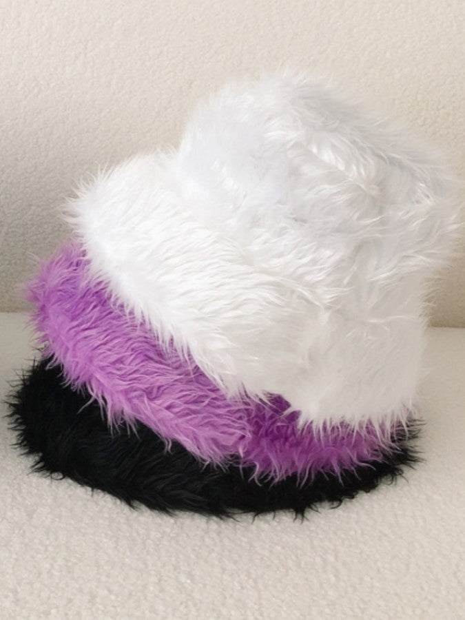 Colored Fur Bucket Hat X1843