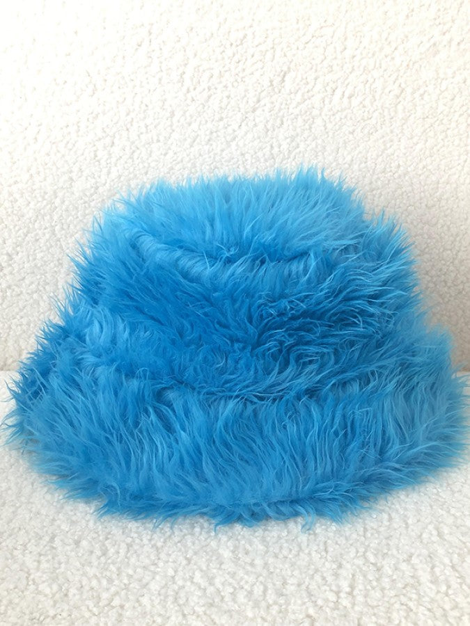 Colored Fur Bucket Hat X1843