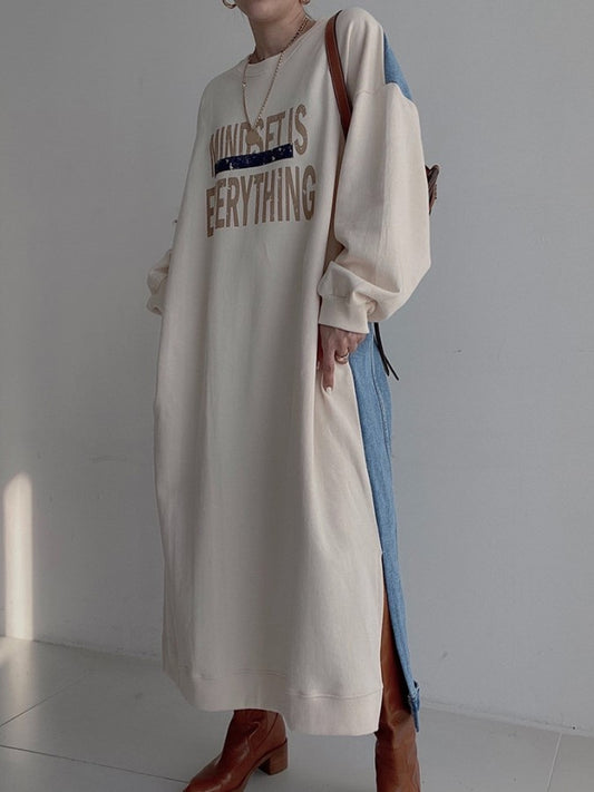 Back Denim Sporty Dress X1865