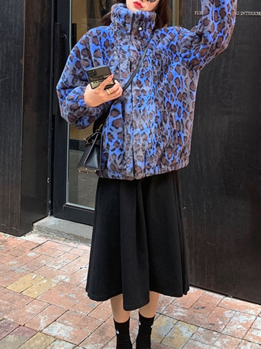 Purple leopard blouson X1868