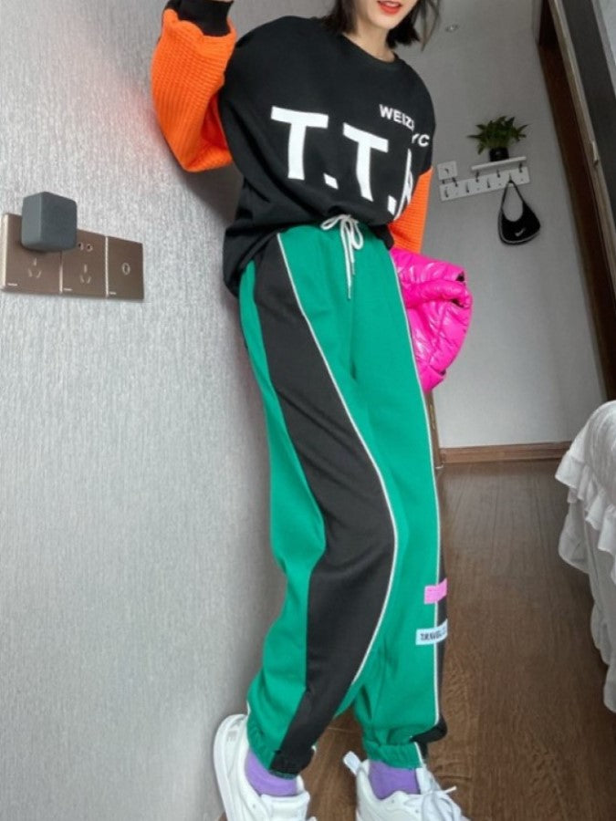側線縫線運動長褲 X1975