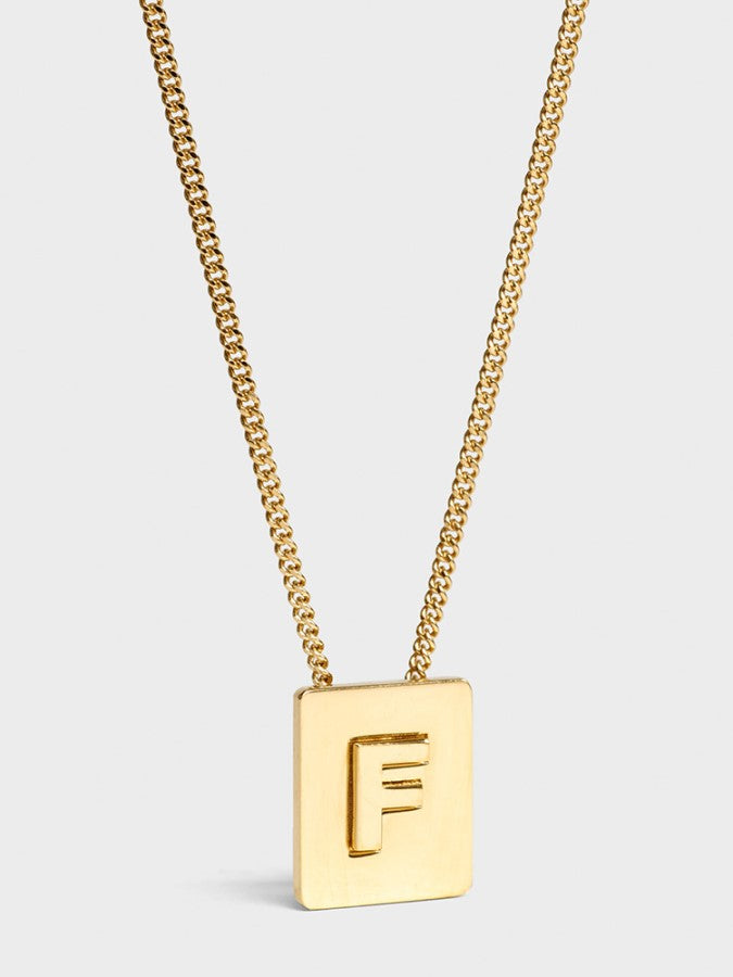 Alphabet Plate Chain Necklace X1993