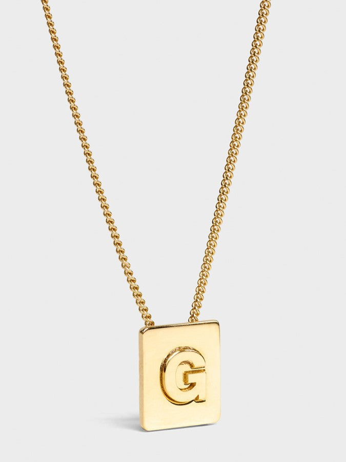 Alphabet Plate Chain Necklace X1993