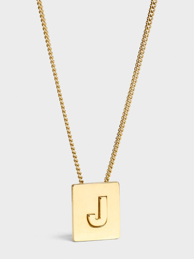 Alphabet Plate Chain Necklace X1993