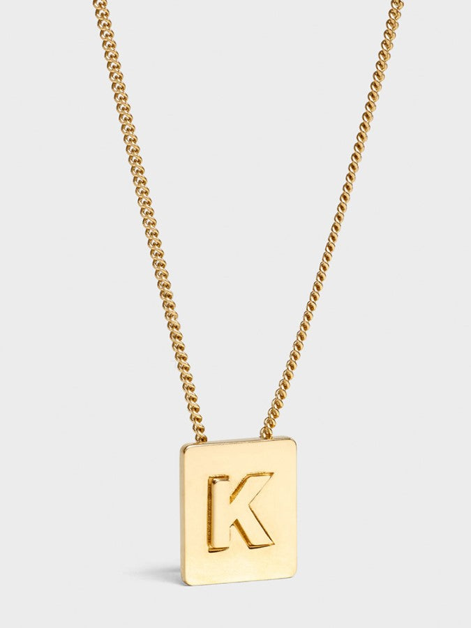 Alphabet Plate Chain Necklace X1993
