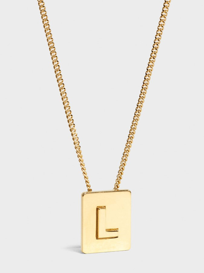 Alphabet Plate Chain Necklace X1993