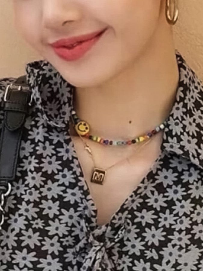 Alphabet Plate Chain Necklace X1993