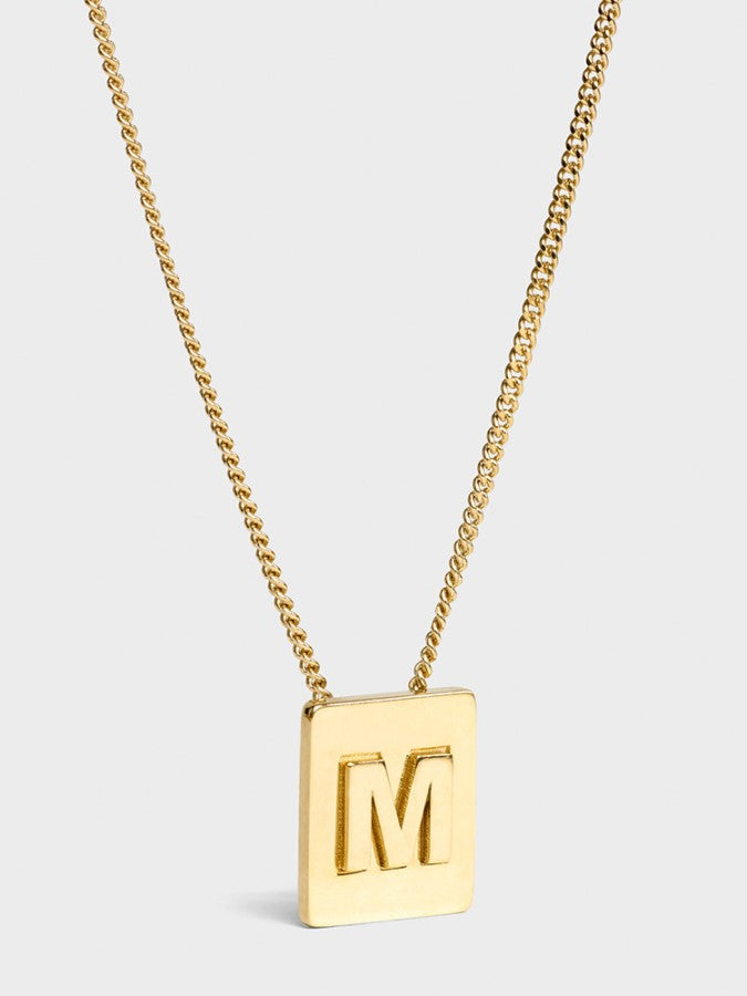 Alphabet Plate Chain Necklace X1993