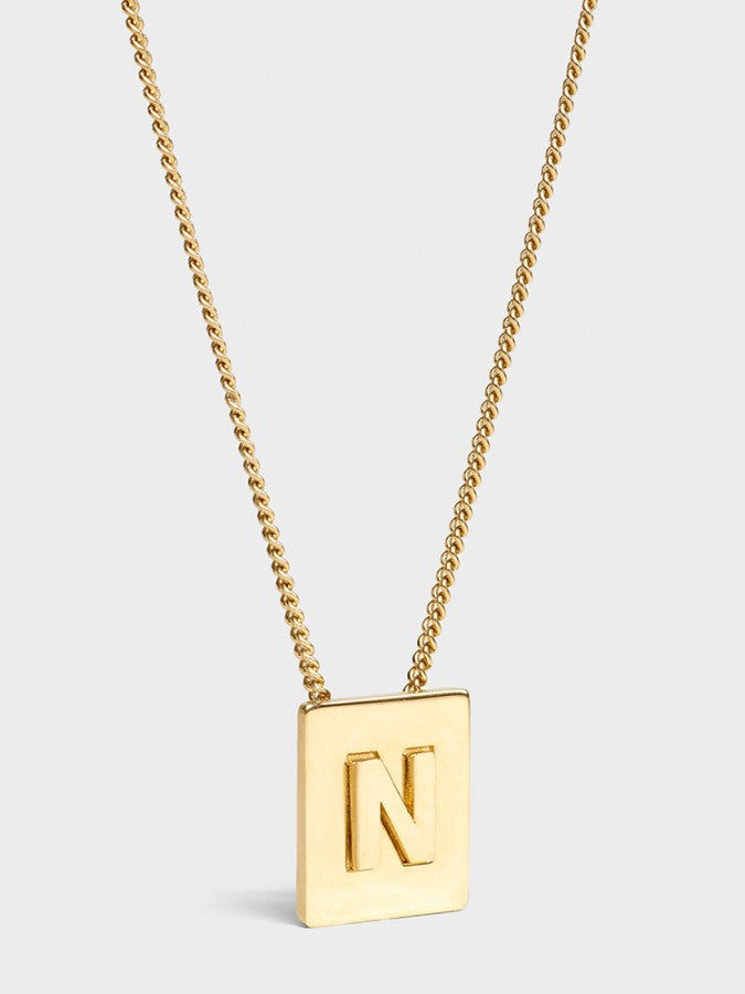 Alphabet Plate Chain Necklace X1993