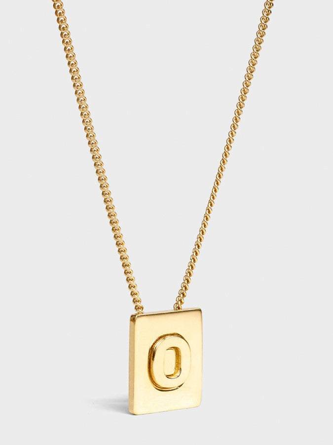 Alphabet Plate Chain Necklace X1993