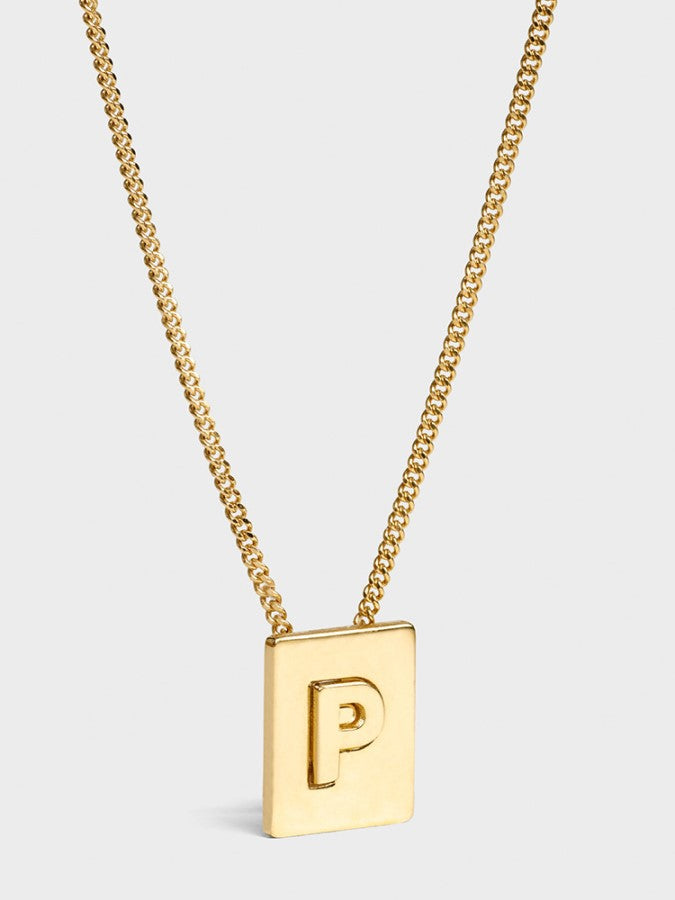 Alphabet Plate Chain Necklace X1993