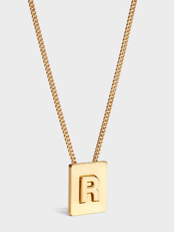 Alphabet Plate Chain Necklace X1993