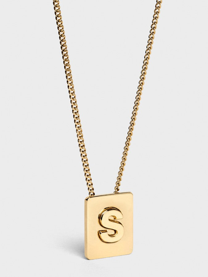 Alphabet Plate Chain Necklace X1993