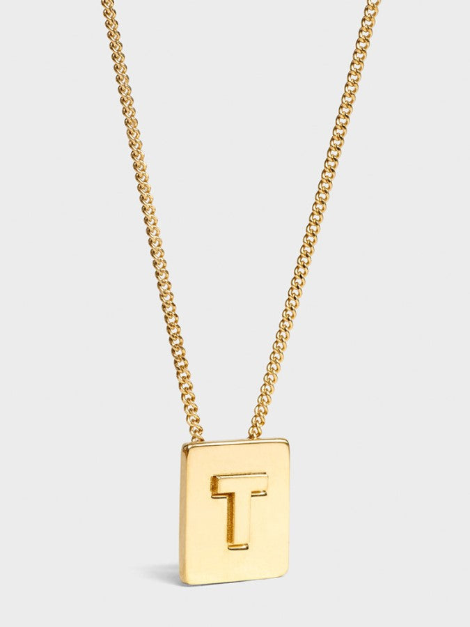 Alphabet Plate Chain Necklace X1993