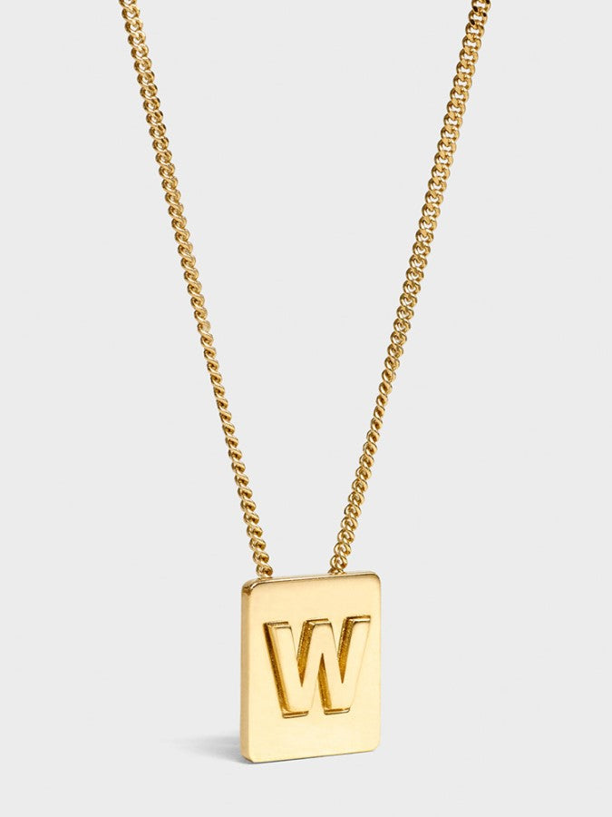 Alphabet Plate Chain Necklace X1993