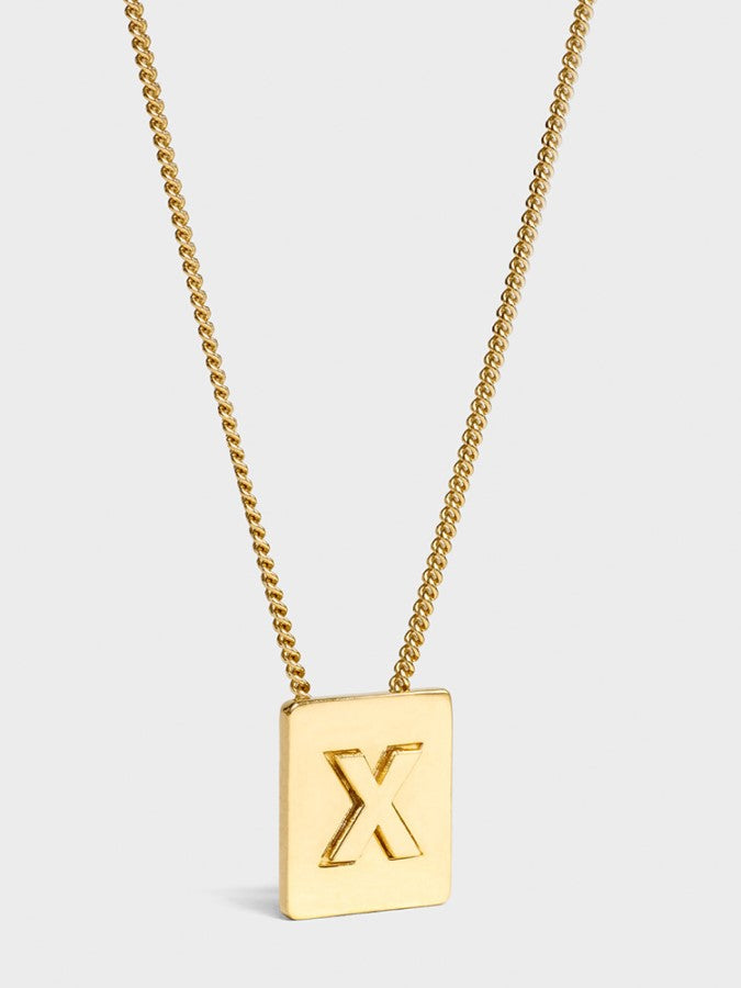 Alphabet Plate Chain Necklace X1993
