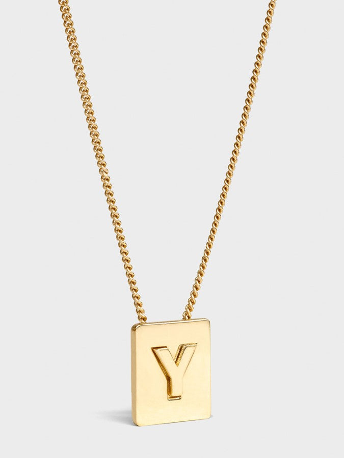 Alphabet Plate Chain Necklace X1993