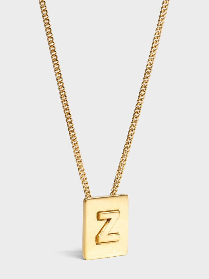 Alphabet Plate Chain Necklace X1993