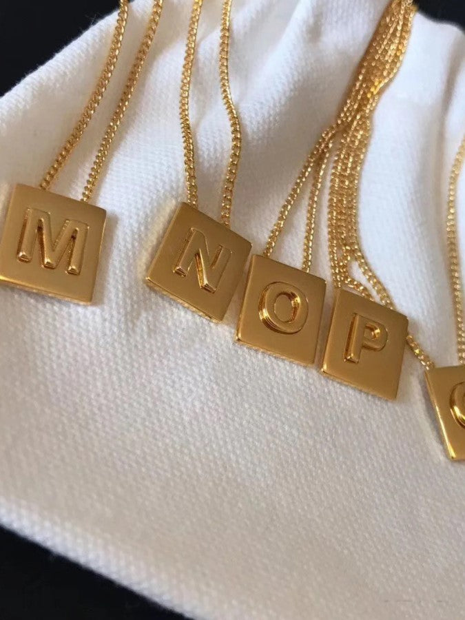 Alphabet Plate Chain Necklace X1993