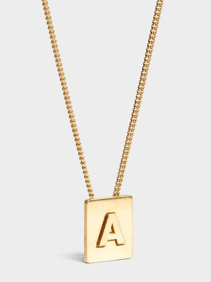 Alphabet Plate Chain Necklace X1993