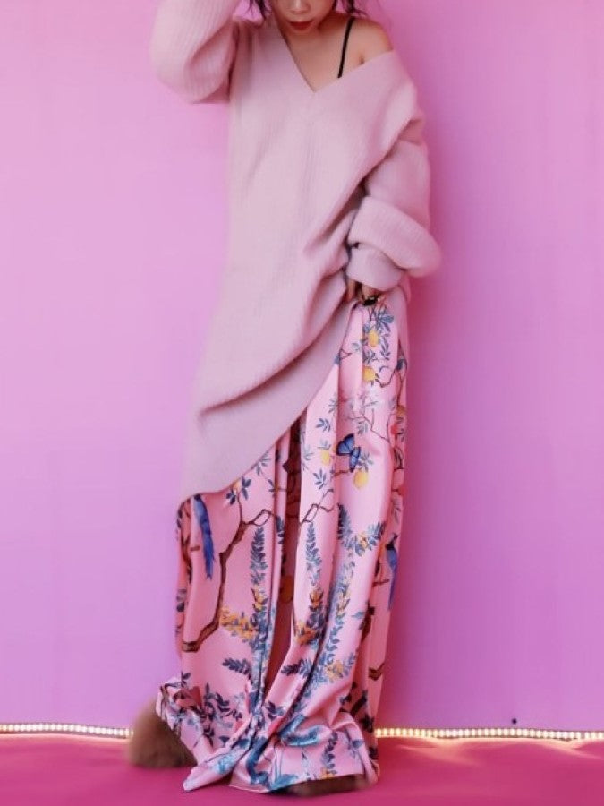 Botanical Art Loose Pants X2210
