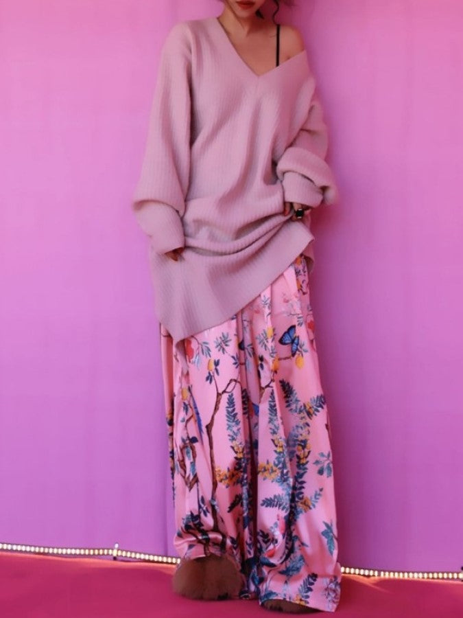 Botanical Art Loose Pants X2210