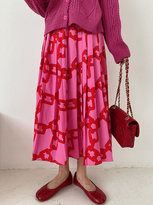 Chain Print Chiffon Skirt X321