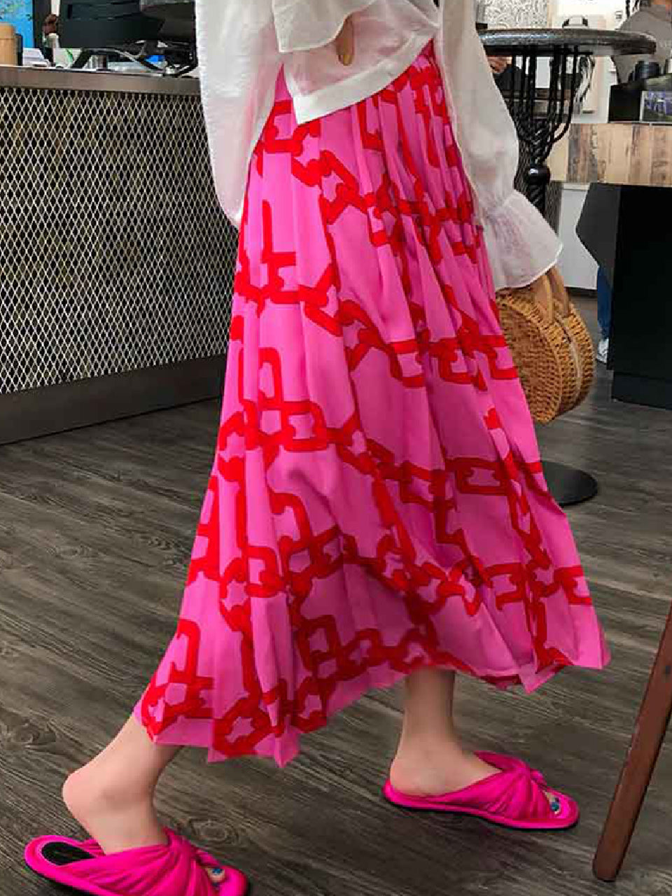 Chain Print Chiffon Skirt X321