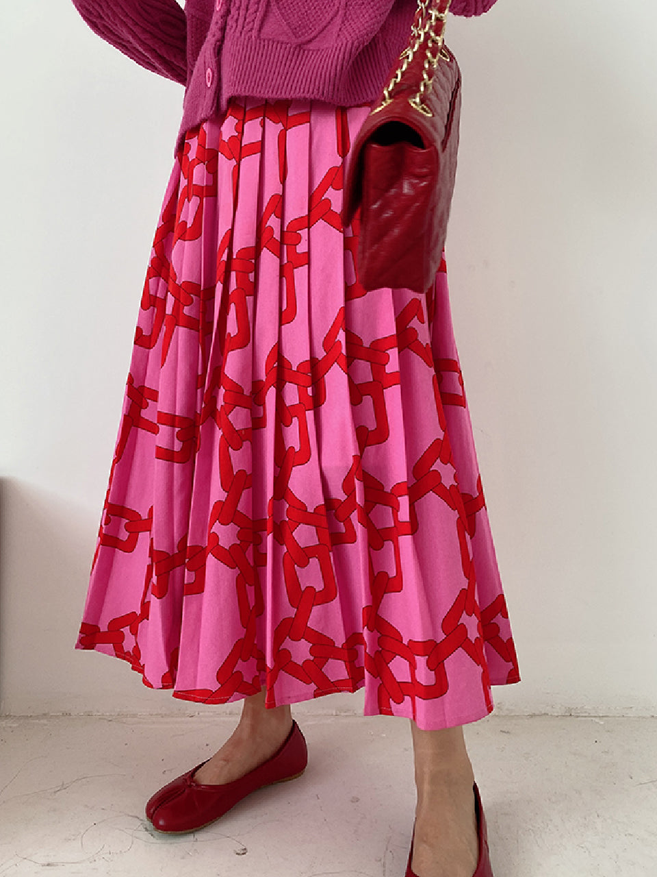 Chain Print Chiffon Skirt X321