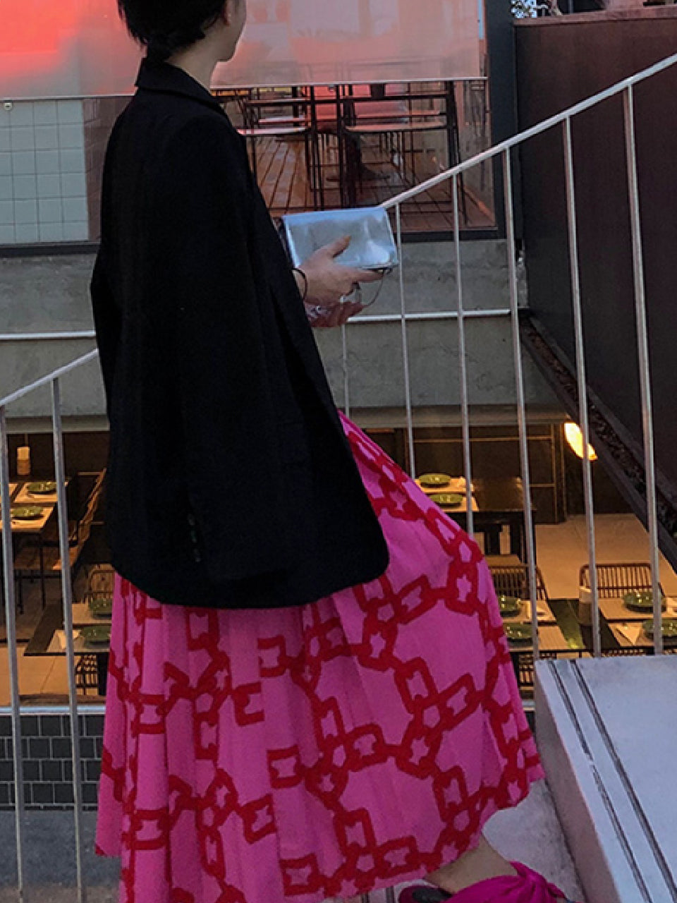 Chain Print Chiffon Skirt X321