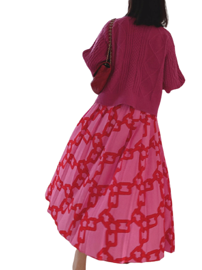 Chain Print Chiffon Skirt X321