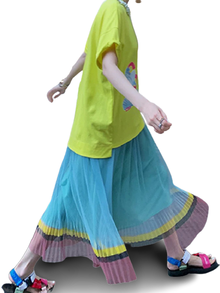 Sheer Pleated Skirt X427
