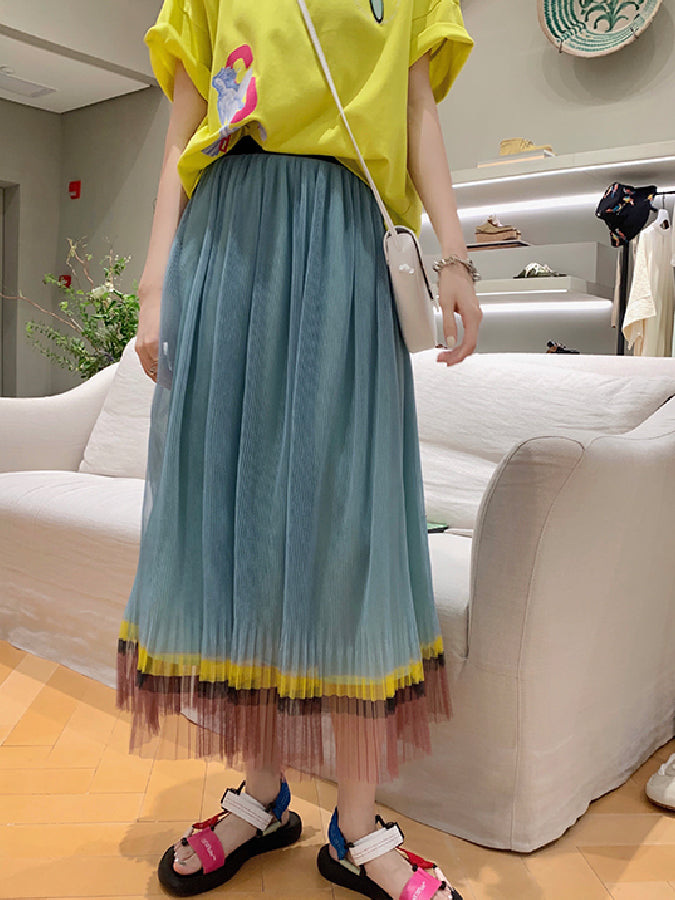 Sheer Pleated Skirt X427