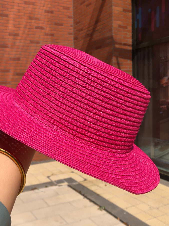 Vivid Flat Top Straw Hat X459