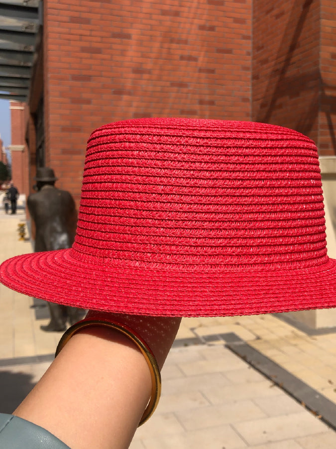 Vivid Flat Top Straw Hat X459