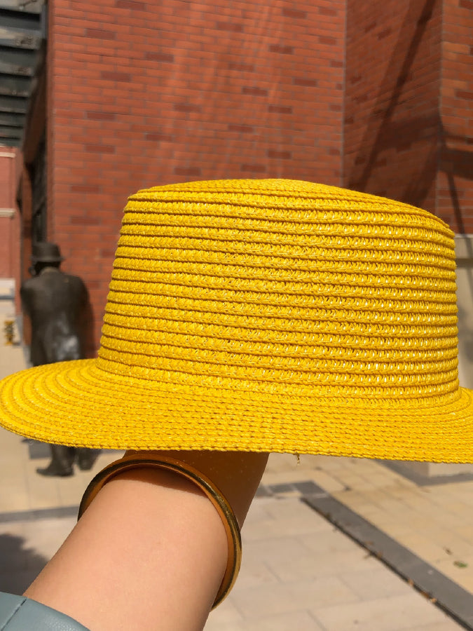 Vivid Flat Top Straw Hat X459