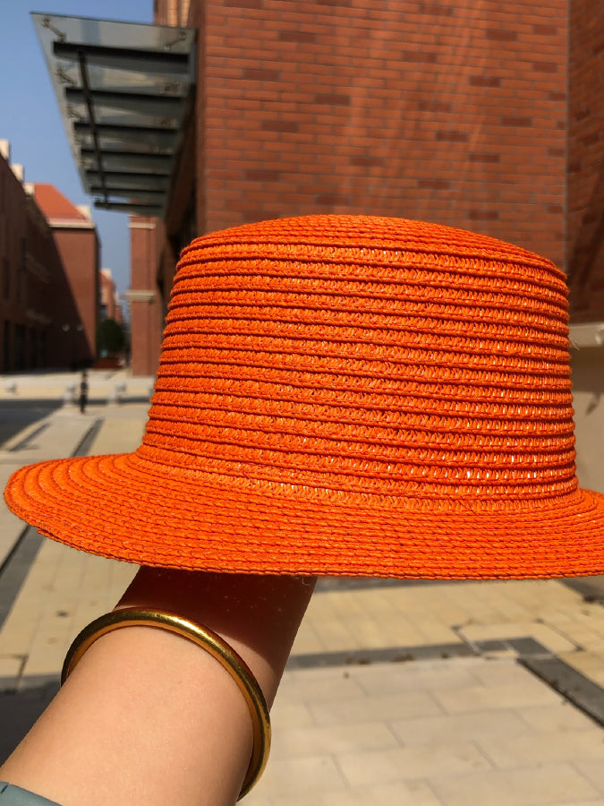Vivid Flat Top Straw Hat X459