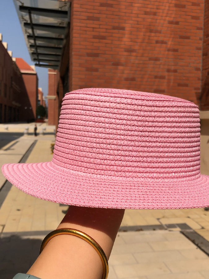 Vivid Flat Top Straw Hat X459
