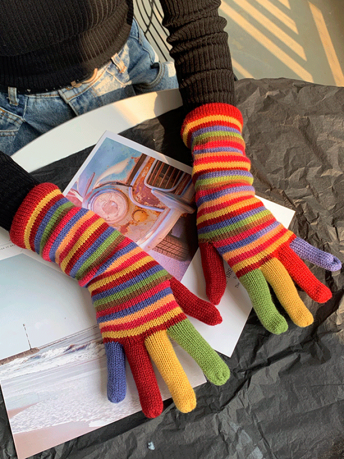 Rainbow gloves hot sale