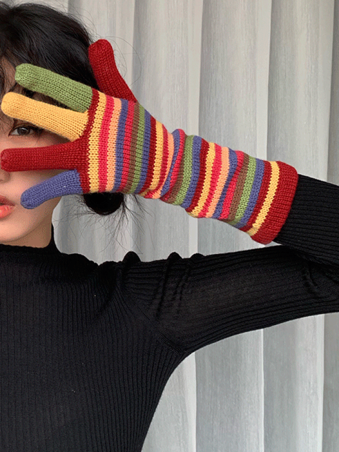 Rainbow Stripe Glove X714