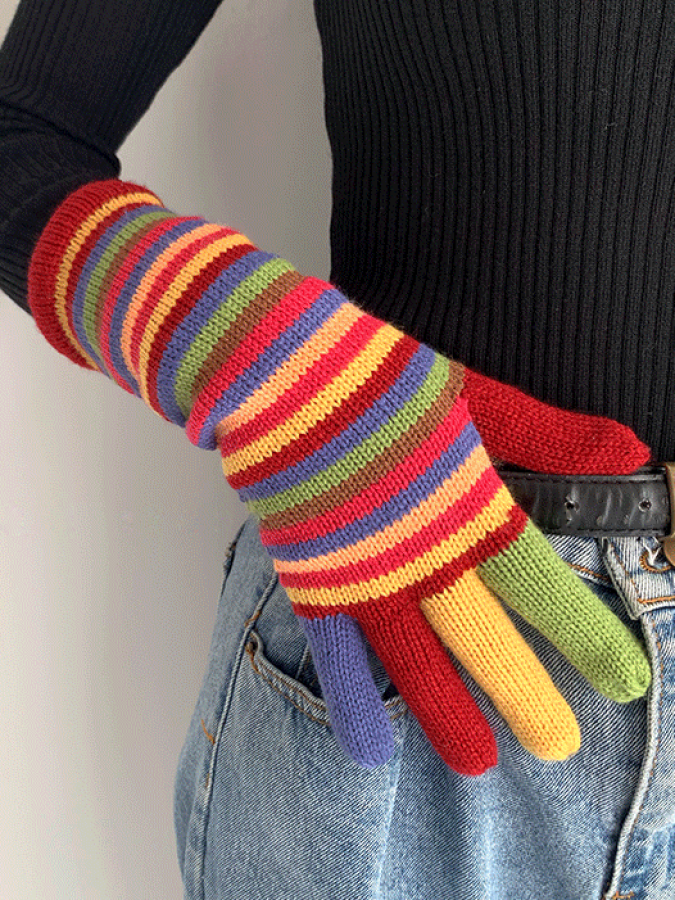 Rainbow Stripe Glove X714