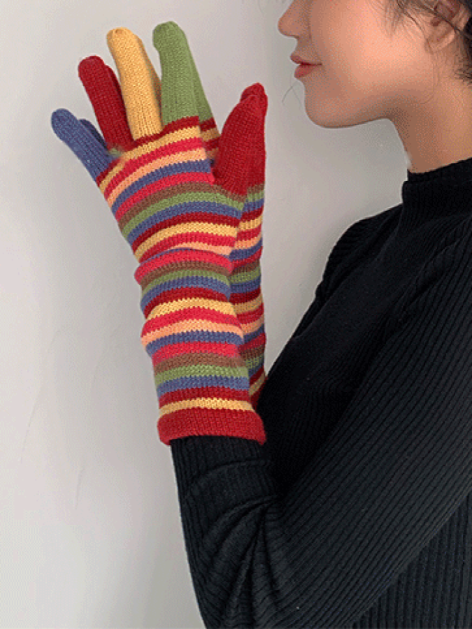 Rainbow Stripe Glove X714