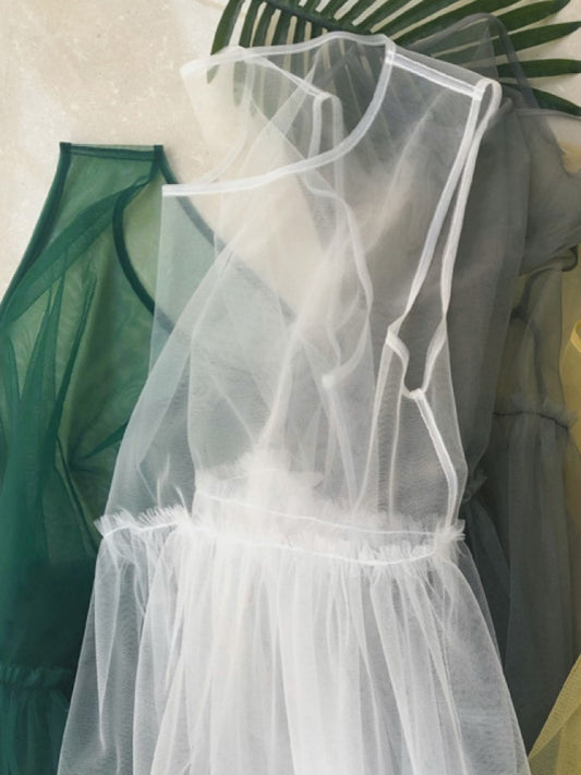 See-through chiffon net dress X796